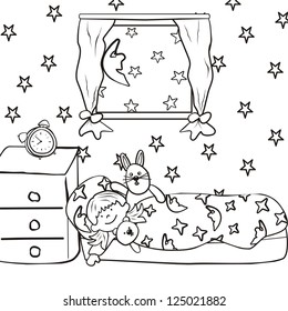 Coloring Book Bed High Res Stock Images Shutterstock