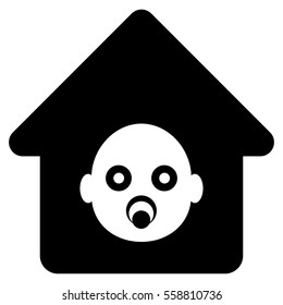 Nursery House vector icon. Flat black symbol. Pictogram is isolated on a white background. Designed for web and software interfaces.
