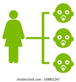 Nursery Kids Relations vector icon. Flat eco green symbol. Pictogram is isolated on a white background. Designed for web and software interfaces.