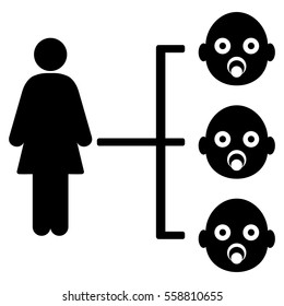 Nursery Kids Relations vector icon. Flat black symbol. Pictogram is isolated on a white background. Designed for web and software interfaces.