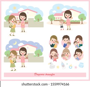 Nursery and kindergarten illustration set