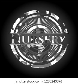 Nursery on grey camo pattern