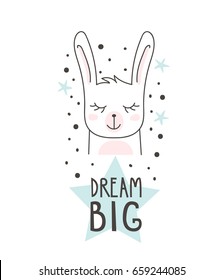 Nursery poster with hand drawn text. Can used for posters, print design, greeting card, baby shower. Scandinavian style vector illustration.