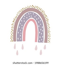 nursery poster with a rainbow isolated on white background. Good for kids apparel, stickers, fashion, greeting cards, banners, signs, etc. EPS 10