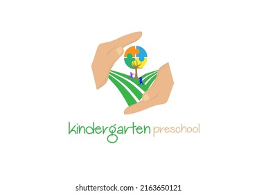 Nursery Preschool Education Garden Nature Logo Design