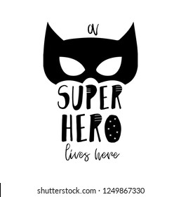 Nursery Print Super Hero Lives Here Stock Vector (Royalty Free ...