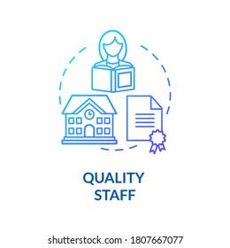 Nursery quality staff concept icon. Early childhood education and development. Babysitter and nanny. Baby care center idea thin line illustration. Vector isolated outline RGB color drawing