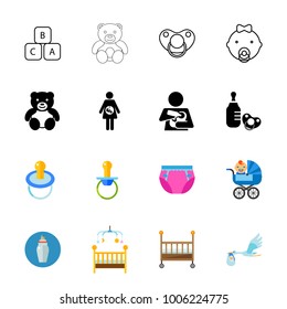 Nursery room icon set