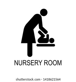 Nursery Room Icon Vector - Flat and Trendy Sign / Symbol Illustration.