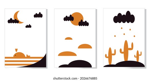 Nursery Sea Desert Mountain Wall Art