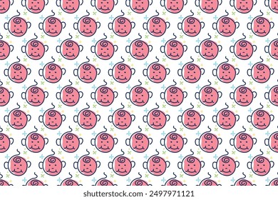 Nursery seamless pattern background. Colorful nursery iconic seamless pattern background
