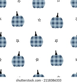 Calabaza de tela a cuadros de patrones sin costura de la enfermera sobre fondo blanco Uso para impresiones, papel de pared, textiles, ilustración vectorial