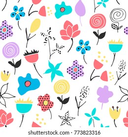 Nursery seamless pattern. Colorful baby print.