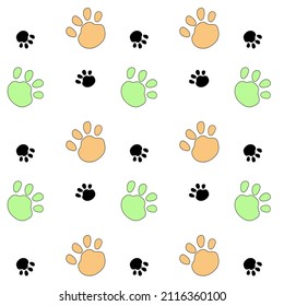 Nursery patrón sin fisuras con perros para diseño para niños o huellas para niños, tela textil, camisetas, como fondo para tarjetas de felicitación, papel de pared, papel de envoltura de vacaciones. Vector