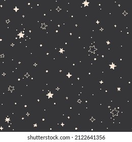 Nursery seamless pattern with stars. Childish pattern for fabric, paper, wrapping, clothing, textile, wallpaper, cards, t-shirt prints, pajamas, linens, beddings
