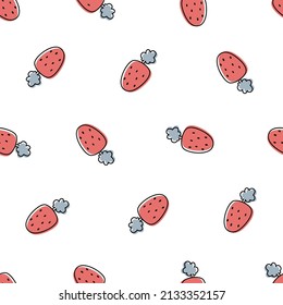Fresa de patrón sin soldadura en fondo blanco para impresión, papel de pared, textil