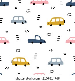 Nursery seamless pattern Vintage car background used for publication, wallpaper, textiles Vector illustration