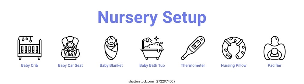 Nursery Setup icon banner and collection