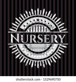 Nursery silvery emblem. Vector Illustration. Mosaic.