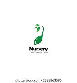 Nursery, sprouting seed logo vector graphics