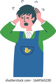 Nursery Teacher man emotion illustration