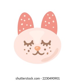 Conejo de juguete de guardería en ilustración vectorial estilo Boho. Conejo de juguetes para recién nacidos aislados en el fondo blanco. concepto