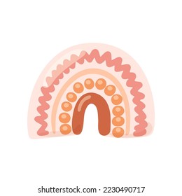 Nursery toy rainbow in Boho style vector illustration. Toy rainbow for newborn babies isolated on white background. concept