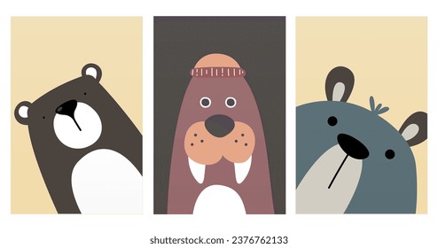 Nursery Wall Art Animals Baby Poster. Printable Cute Animal Nursery Wall Decor Poster