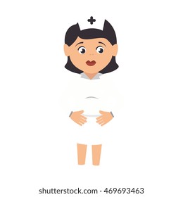 nursery woman girl female hat medicine profession medic hospital uniform vector illustration isolated 