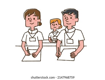 Nurses Attending Study Sessions Comical Handwritten Stock Vector ...