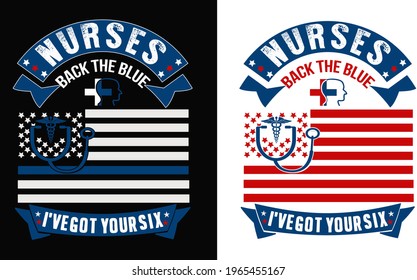 Nurses Back Blue Vector Tshirt Design Stock Vector (Royalty Free ...