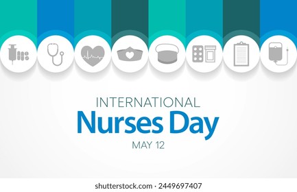 Nurses Day is an international day observed around the world on 12th May each year, to mark the contributions that nurses make to society. Vector illustration