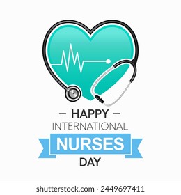 Der Nurses Day ist ein internationaler Tag, der jedes Jahr am 12. Mai begangen wird, um den Beitrag zu würdigen, den Krankenschwestern für die Gesellschaft leisten. Vektorillustration