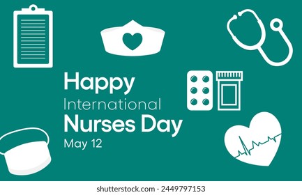 Nurses Day is an international day observed around the world on 12th May each year, to mark the contributions that nurses make to society. Vector illustration