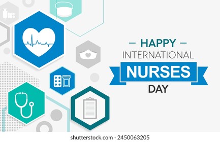 Nurses Day is an international day observed around the world on 12th May each year, to mark the contributions that nurses make to society. Vector illustration