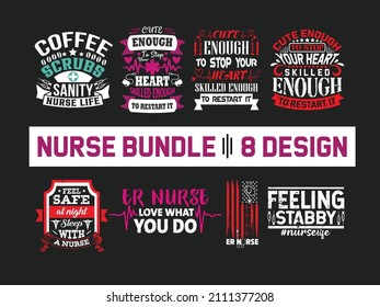 Nurses day typographic quotes design bundle, nursing lettering quotes design vector.