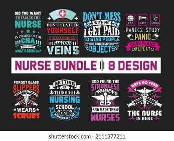 Nurses day typographic quotes design bundle, nursing lettering quotes design vector.