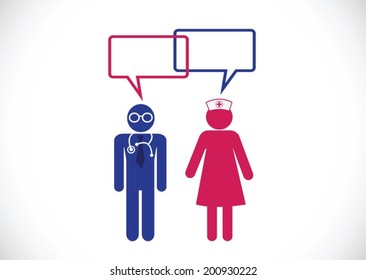 Nurses and doctor  icons