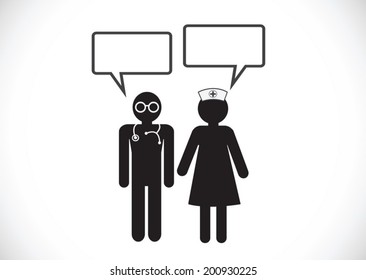 Nurses and doctor  icons
