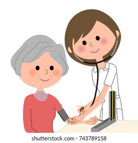Enfermeras y ancianos,Medición de la presión arterial