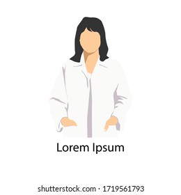 nurses flat design portrait profile white color