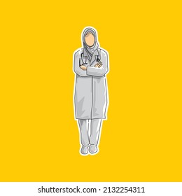 nurses in hijab clothes carrying medical equipment