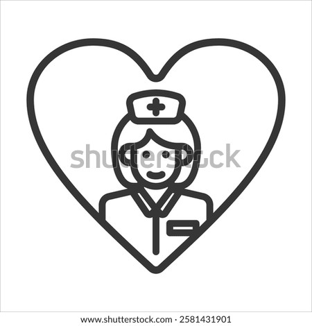 Nurses Icon Vector Illustration Outline