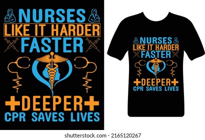 a las enfermeras les gusta más rápido más profundo... plantilla de diseño de camisetas