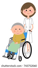 Nurses and wheelchair patients