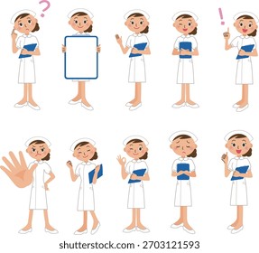 Nurse's whiteboard, inspiration, hard work, preparatory pose for explanation