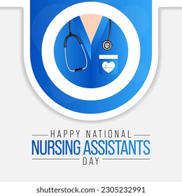 Nursing assistants day is observed every year in June, The main role of a CNA is to provide basic care to patients and help them with daily activities. vector illustration