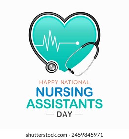 Nursing Assistants day is observed every year in June, The main role of a CNA is to provide basic care to patients and help them with daily activities. vector illustration.