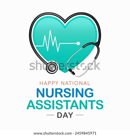 Nursing Assistants day is observed every year in June, The main role of a CNA is to provide basic care to patients and help them with daily activities. vector illustration.