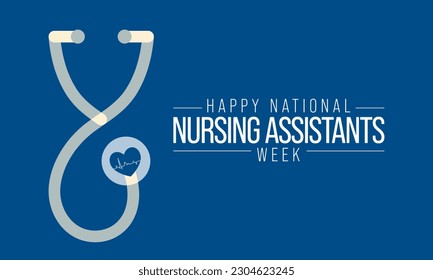 Nursing assistants week is observed every year in June, The main role of a CNA is to provide basic care to patients and help them with daily activities. vector illustration